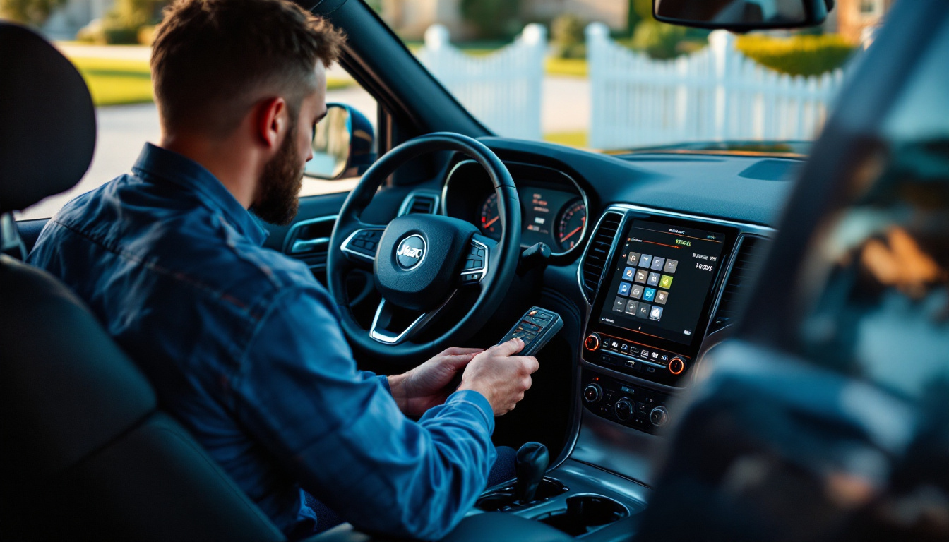 mobile locksmith programming a Jeep Grand Cherokee proximity fob in Aledo TX