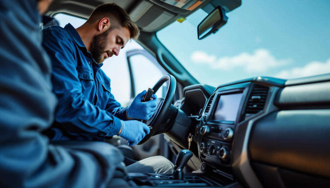 mobile locksmith programming a Nissan Titan Intelligent Key in Aledo TX