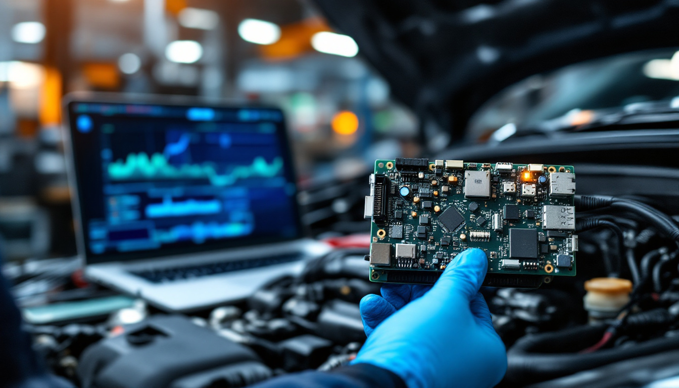 automotive technician programming a replacement PCM or ECM engine computer with VIN data in Aledo TX