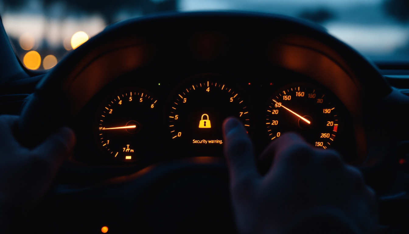 dashboard security warning light glowing while a driver holds a transponder key in Aledo TX