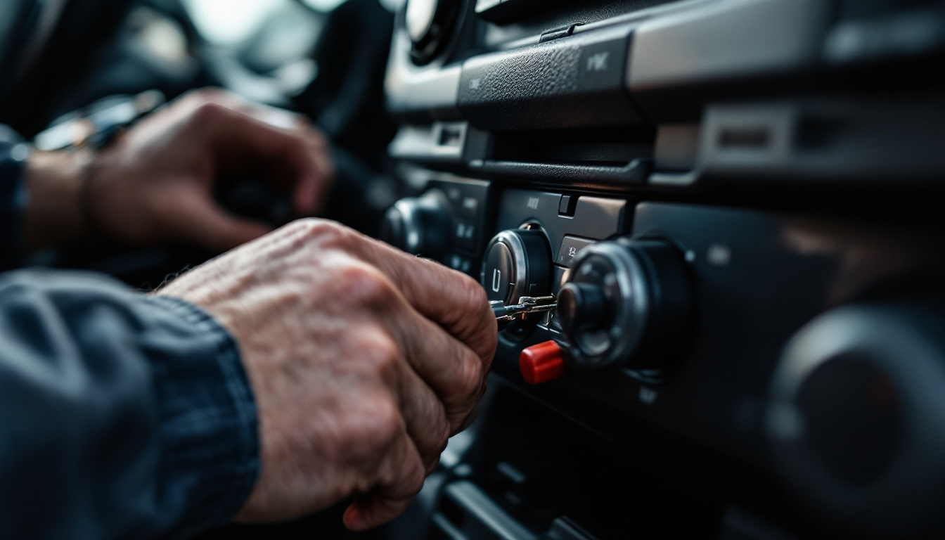 locksmith repairing a stuck Toyota Tundra ignition on-site in Aledo TX